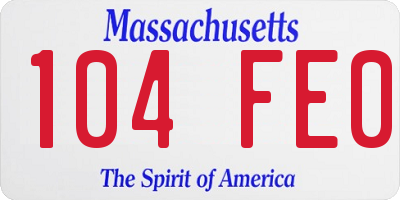 MA license plate 104FE0