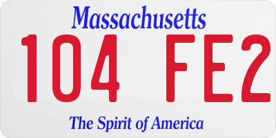 MA license plate 104FE2