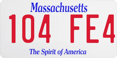 MA license plate 104FE4