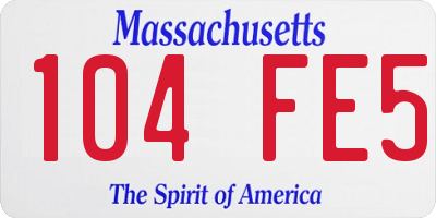 MA license plate 104FE5