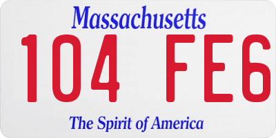 MA license plate 104FE6