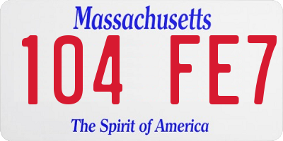 MA license plate 104FE7