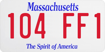 MA license plate 104FF1