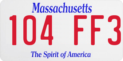 MA license plate 104FF3
