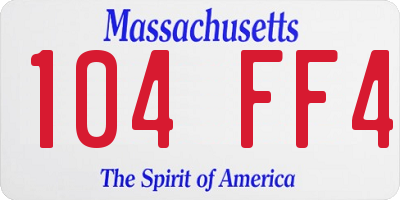 MA license plate 104FF4