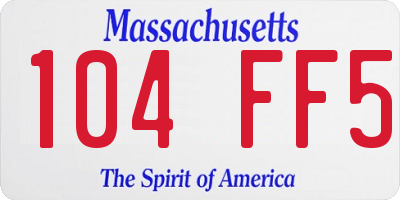 MA license plate 104FF5