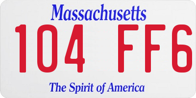 MA license plate 104FF6