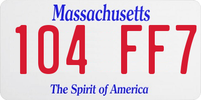 MA license plate 104FF7