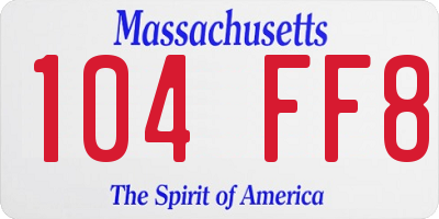 MA license plate 104FF8