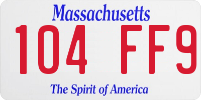 MA license plate 104FF9