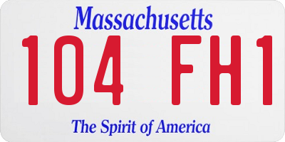 MA license plate 104FH1