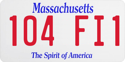 MA license plate 104FI1