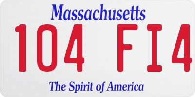 MA license plate 104FI4