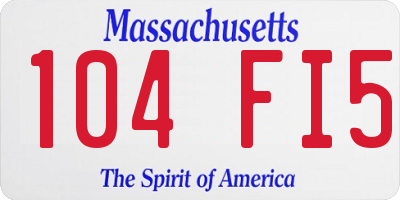 MA license plate 104FI5