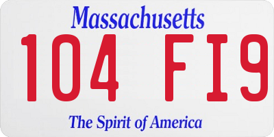 MA license plate 104FI9