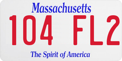 MA license plate 104FL2