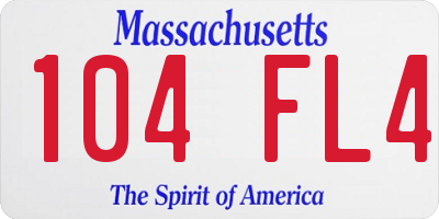 MA license plate 104FL4