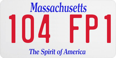 MA license plate 104FP1
