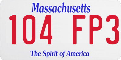 MA license plate 104FP3