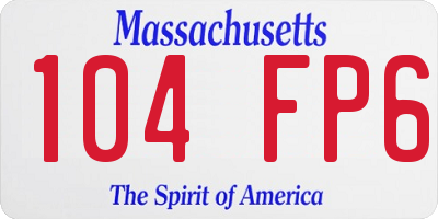 MA license plate 104FP6