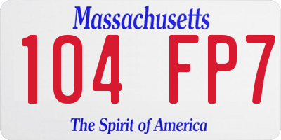 MA license plate 104FP7