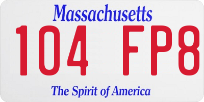 MA license plate 104FP8