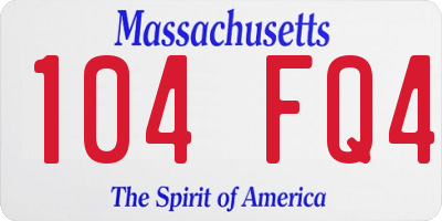 MA license plate 104FQ4