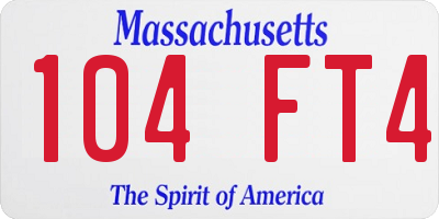 MA license plate 104FT4