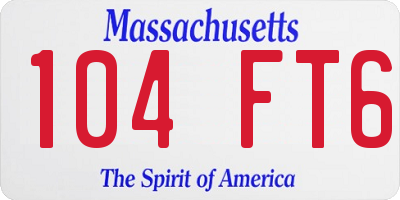 MA license plate 104FT6