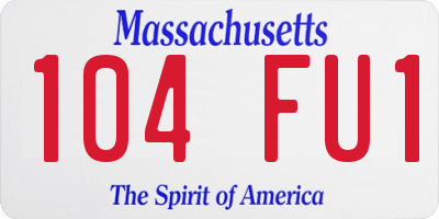 MA license plate 104FU1
