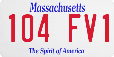 MA license plate 104FV1