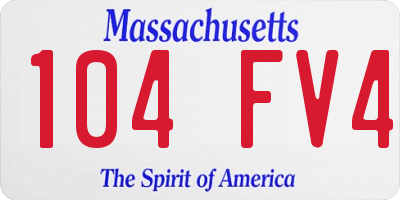 MA license plate 104FV4