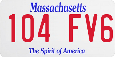 MA license plate 104FV6
