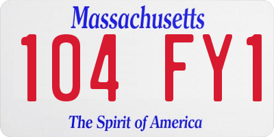 MA license plate 104FY1