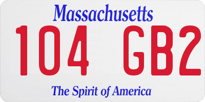 MA license plate 104GB2