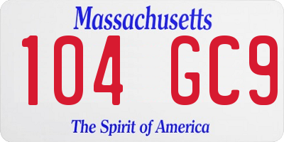 MA license plate 104GC9