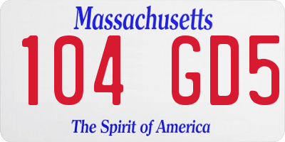MA license plate 104GD5