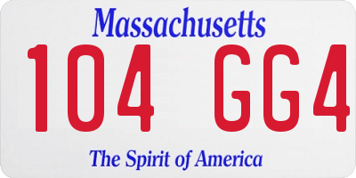 MA license plate 104GG4