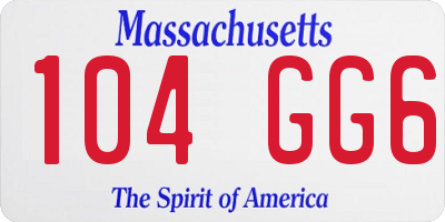 MA license plate 104GG6