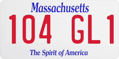 MA license plate 104GL1