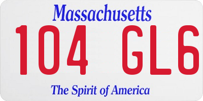 MA license plate 104GL6