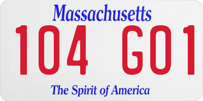 MA license plate 104GO1