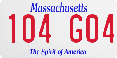 MA license plate 104GO4