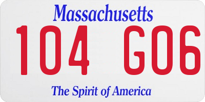 MA license plate 104GO6