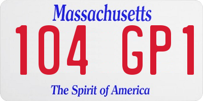 MA license plate 104GP1