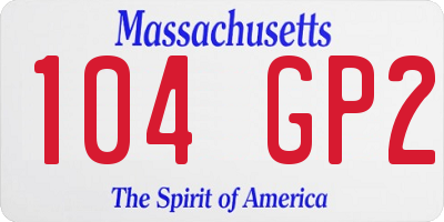 MA license plate 104GP2