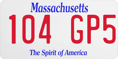 MA license plate 104GP5