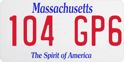 MA license plate 104GP6