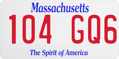 MA license plate 104GQ6
