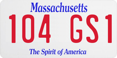 MA license plate 104GS1